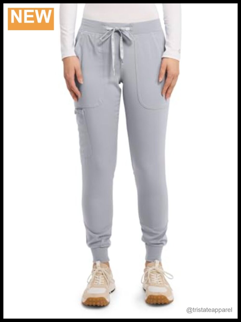 Med Couture Touch Jogger Scrub Pants Womens 5 Pockets Mid Rise Pull On